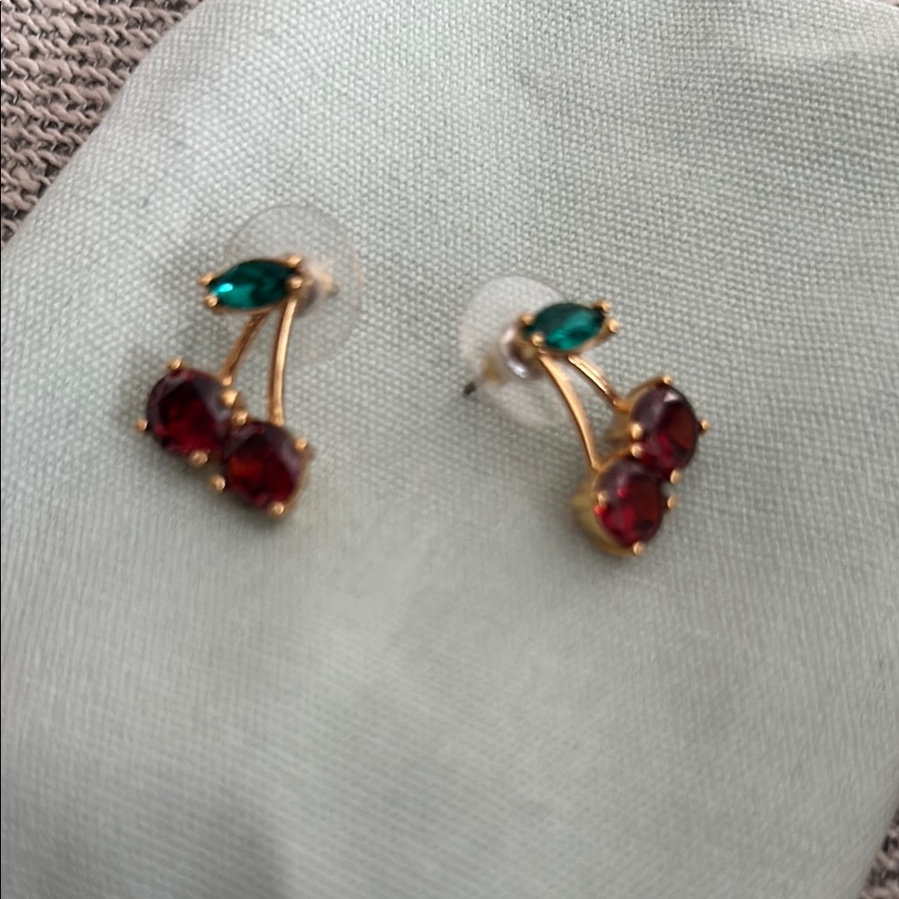 Elegant Gold and Red Earrings